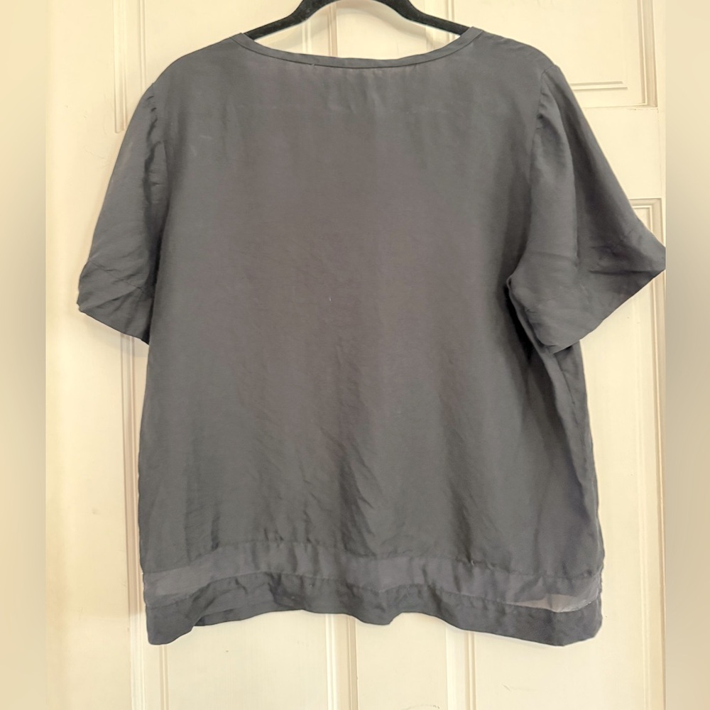 Women's Black Silk Top from Anthro…very cool hem - Picture 3 of 5